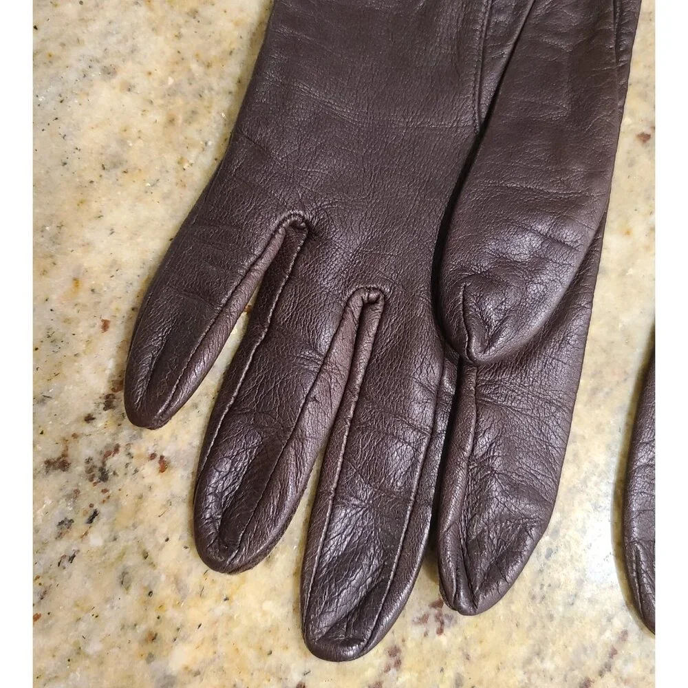 Vintage Womens Size M Brown Soft Leather Formal 10